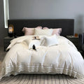 طقم مفروشات دانتيل مكشكش من DecorBites™، قطن مصري 1000TC، نمط أميرة فاخر