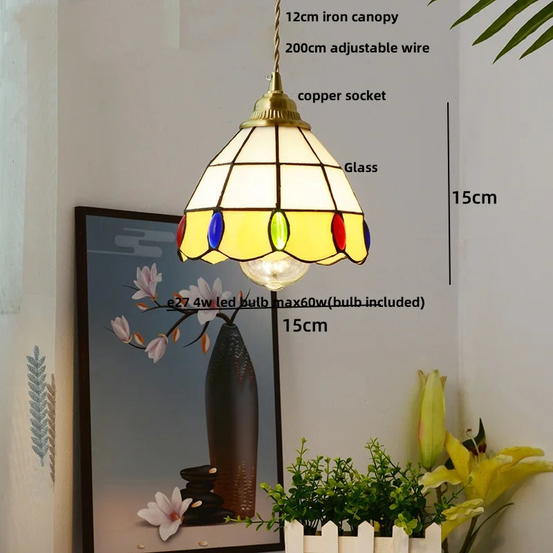 DecorBites™ Blue Glass LED Pendant Lamp - Nordic Modern Hanging Light