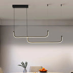 Modern Black Aluminum Linear LED Pendant Light