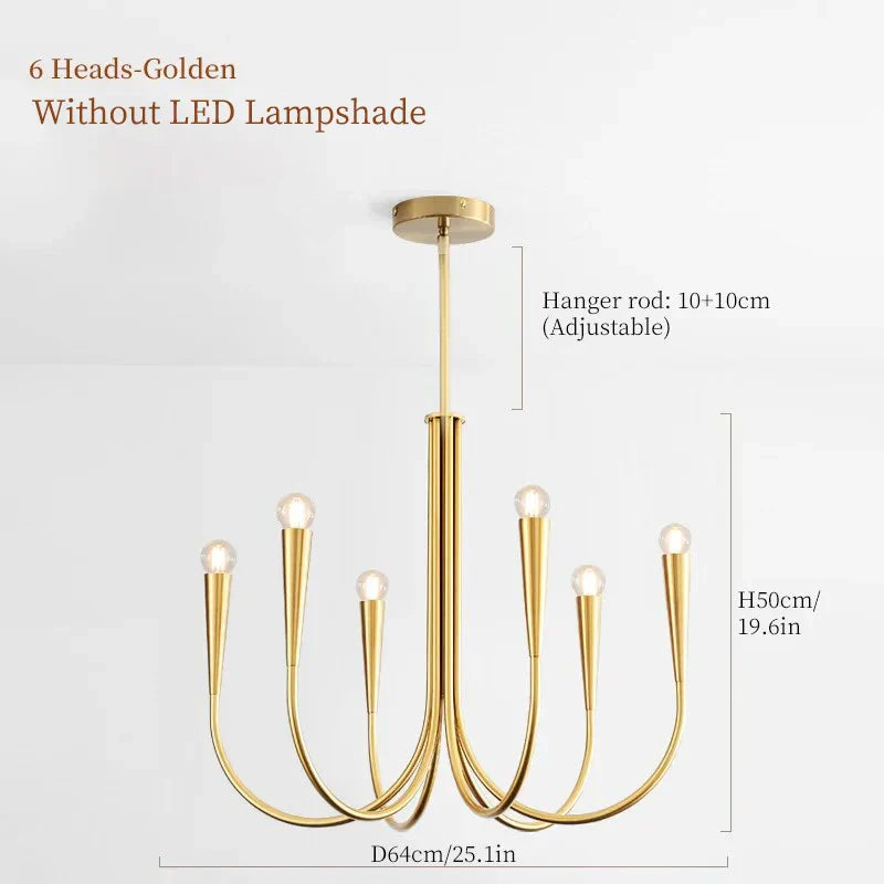 DecorBites™ French Style Black Pendant Light Chandelier - Luxury LED Ceiling Lamp