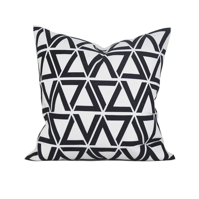 DecorBites™ Geometric Embroidered Noble Cushion Covers for Living Room Sofa