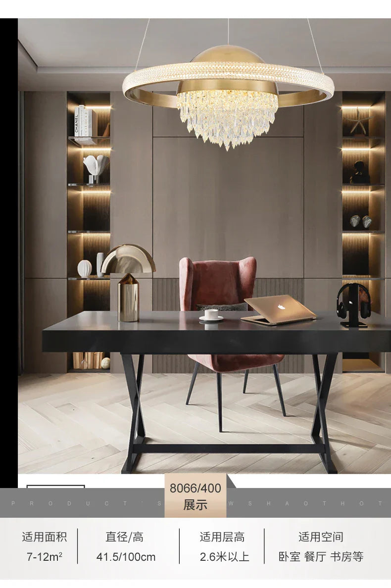 DecorBites™ Crystal Copper Pendant Lights: Elegant Nordic Design for Luxury Dining and Bedroom Décor