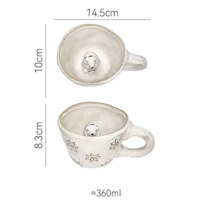 DecorBites™ 3D Cartoon Animal Coffee Mugs - Unique Handmade Gift