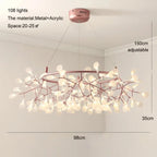 Nordic Firefly Branch Pendant Light in Rose Gold or Black