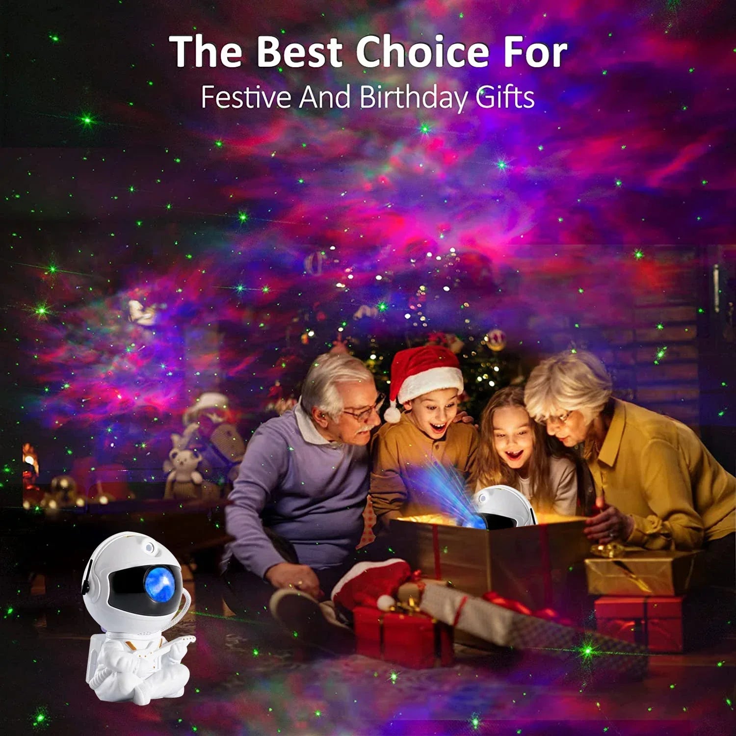 DecorBites™ Galaxy Star Projector Night Light for Bedroom Decor - Kids Birthday Gift