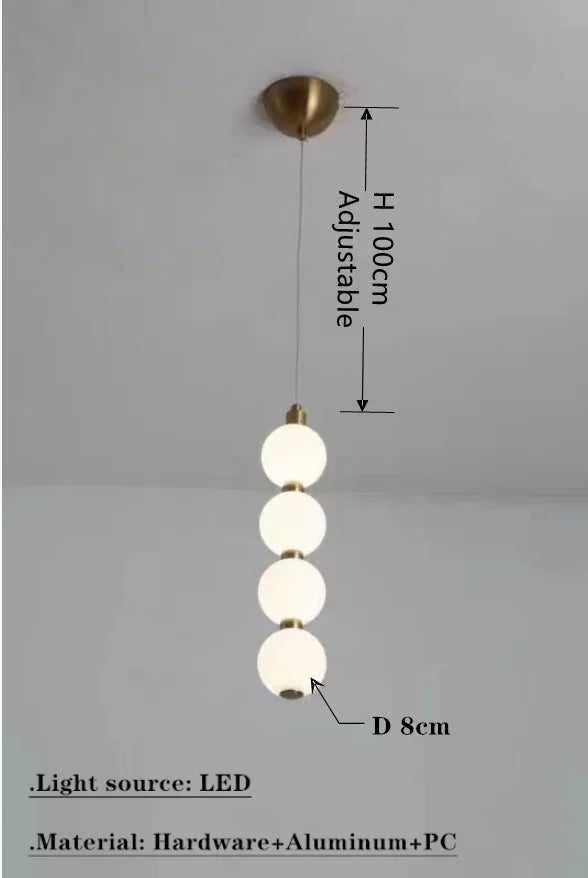 Nordic Magic Bean Round Gold Pendant Light