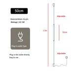 Italian Linear Black Metal & Acrylic Pendant Light