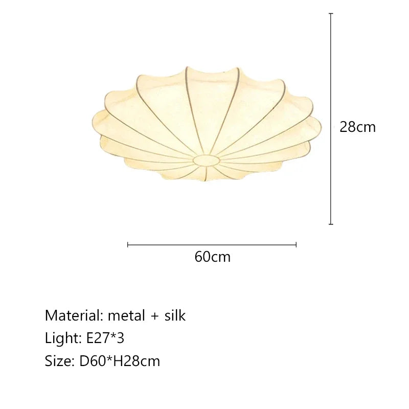 DecorBites™ Cream Silk LED Ceiling Lamp for Living Room Bedroom, Nordic Minimalist Style