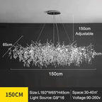 Modern Silver Crystal Chain Pendant Chandelier