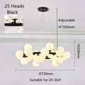 DecorBites™ Glass Ball LED Chandelier Pendant for Living Dining Room