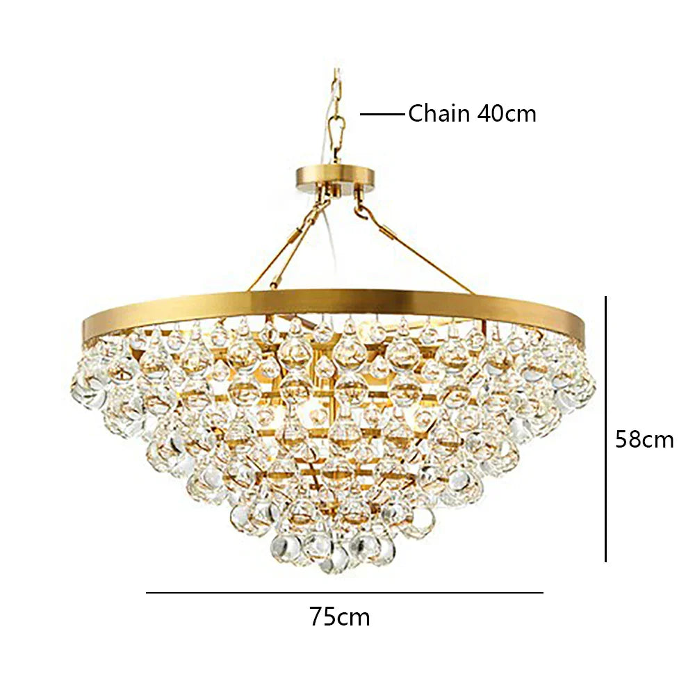 DecorBites™ Black Crystal Bead Ceiling Chandelier - Modern Classic for Living Room & Dining Table
