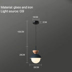 Nordic Glass Globe Pendant Light With Iron Finish