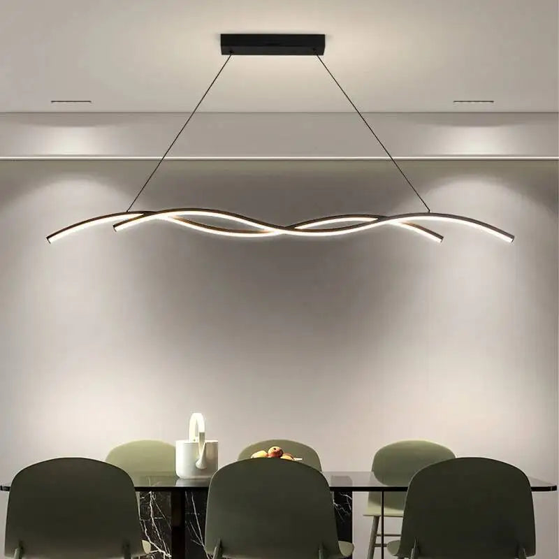 Modern Black and White Metal LED Pendant Light
