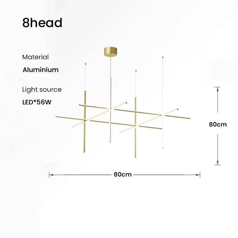 DecorBites™ ثريا سقف خطية LED ثريا غرفة طعام فاخرة بتصميم إيطالي