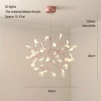 Nordic Firefly Branch Pendant Light in Rose Gold or Black