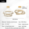 Modern Crystal Ring Pendant Chandelier In Gold Or Silver