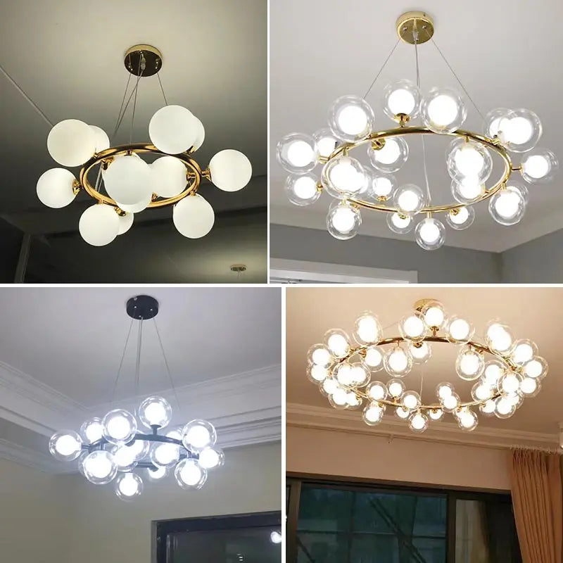 نجفة ديكور بايتس™ الذهبية بإضاءة LED، مصباح معلق عصري لغرفة المعيشة، المطبخ، غرفة النوم، غرفة الطعام