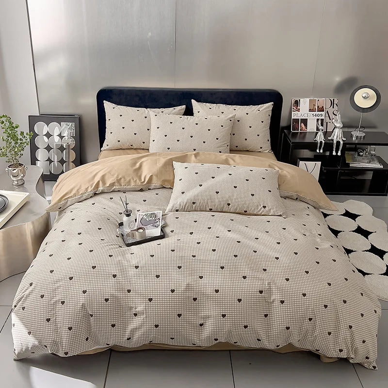 DecorBites™ 100% Cotton Geometric Printed Bed Set - Single Queen Size Bedding