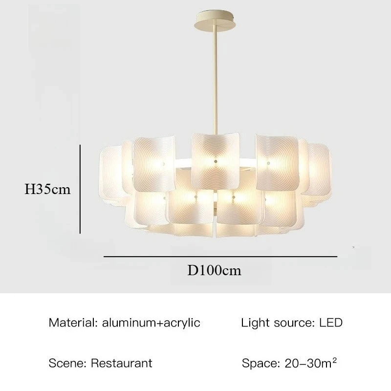 White Wabi Sabi Acrylic Pendant Chandelier