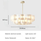White Wabi Sabi Acrylic Pendant Chandelier