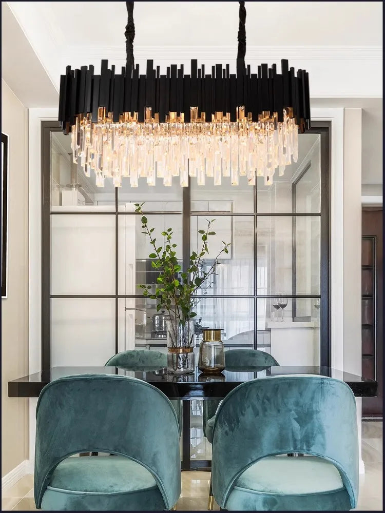ثريا سقف كريستال K9 ذهبية من DecorBites™، إضاءة فاخرة لغرفة المعيشة وغرفة النوم مع إمكانية التعتيم