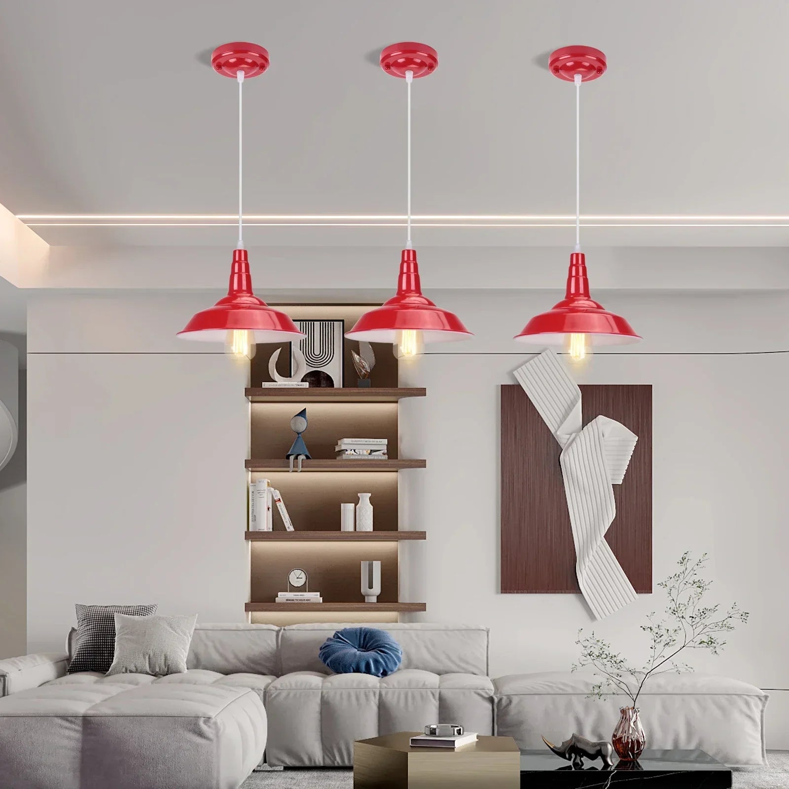 مصباح سقف صناعي DecorBites™: ثريا بتصميم علوي (لوفت) عصرية ريترو للمطبخ وغرفة المعيشة.