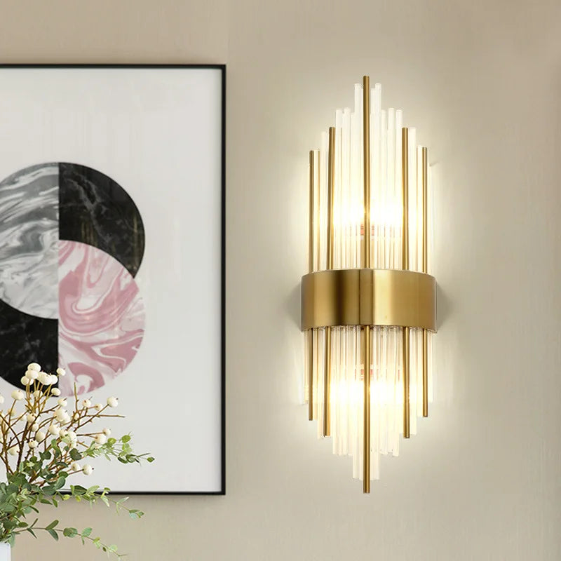 أضواء جدارية كريستالية ذهبية LED DecorBites™ لغرفة النوم وغرفة المعيشة وديكور المنزل