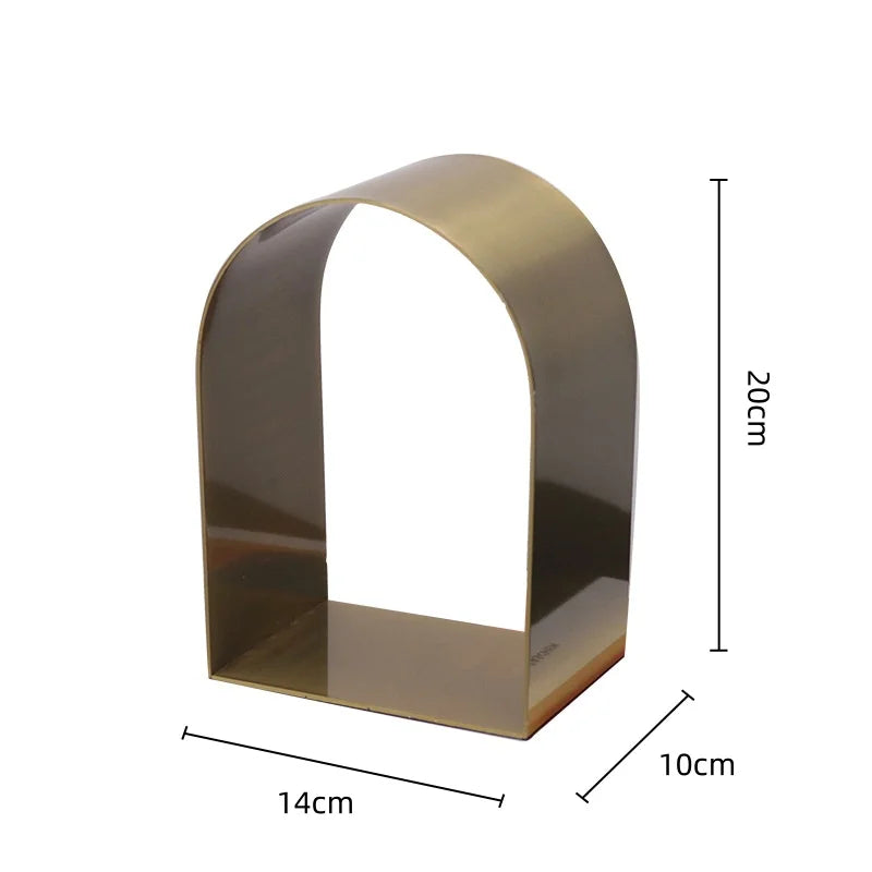 DecorBites™ Golden Arches Metal Sculpture Room Decoration Geometric Handicraft Figurine