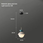 Nordic Glass Globe Pendant Light With Iron Finish