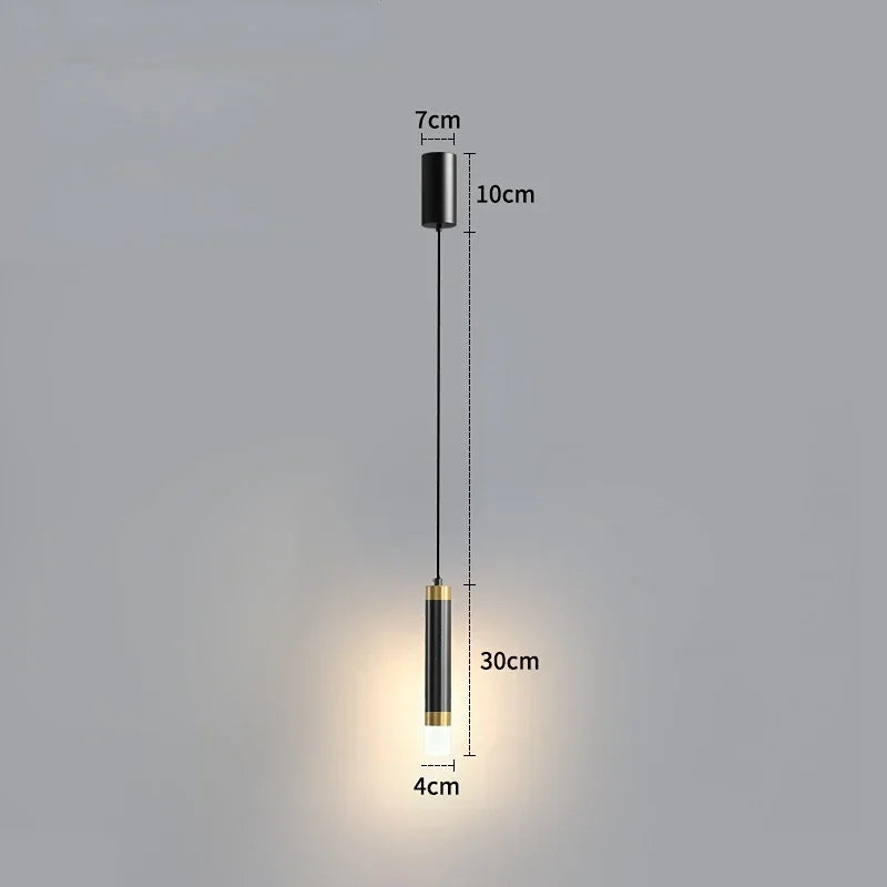Modern Long Double Spotlight Pendant Light in Black/Gold