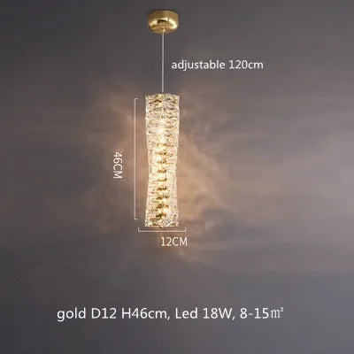 مصابيح قلادة LED كريستالية من DecorBites™ | مصباح حلقي معلق قابل للتعتيم | تركيبات ديكور فاخرة حديثة