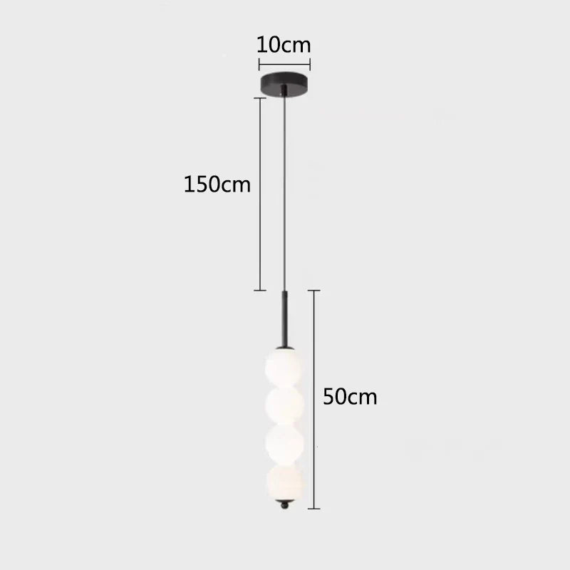 DecorBites™ LED White Pearl Glass Pendant Lights for Kitchen Bar Decor - Bubble Hanging Lamp
