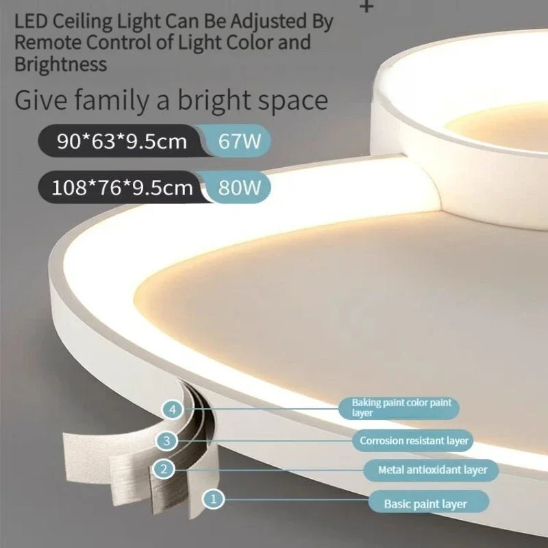 ثريات سقف LED من DecorBites™ مع جهاز تحكم عن بعد لغرفة المعيشة وغرفة النوم وغرفة الطعام