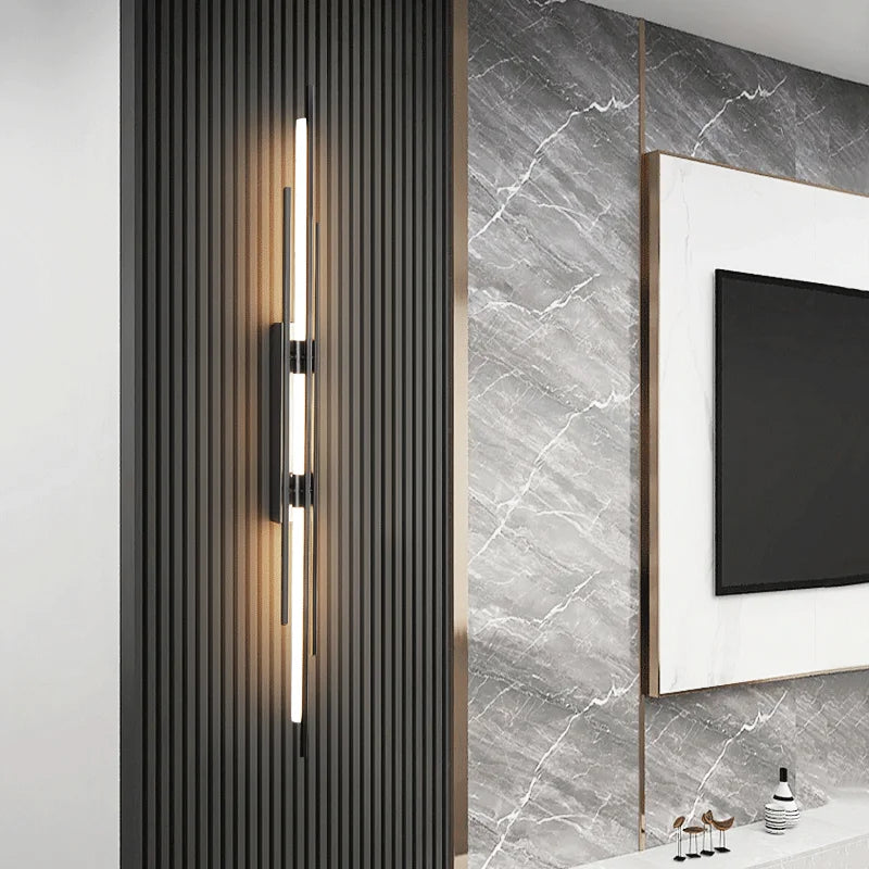 مصباح حائط LED طويل من ديكور بايتس™ لغرفة النوم وغرفة المعيشة وغرفة الطعام والعلية، شمعدانات حائط حديثة