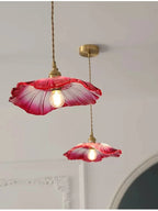 Nordic Vintage Flower Glass Pendant Light