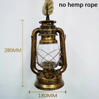 Vintage Hemp Rope Lantern Pendant Light