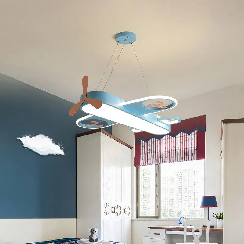 DecorBites™ Enfants Avion Suspension Bois Métal Appliques Maternelle LED