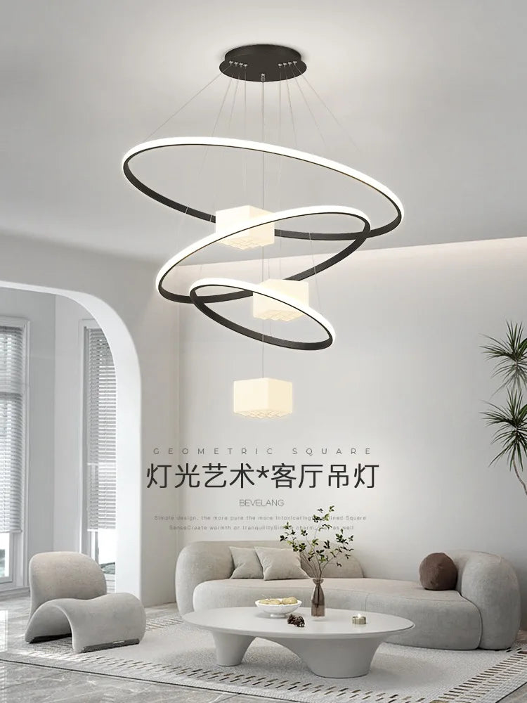 ثريا LED من DecorBites™: إضاءة معلقة عصرية بيضاء لغرفة المعيشة والمطبخ، مصابيح ديكور داخلية