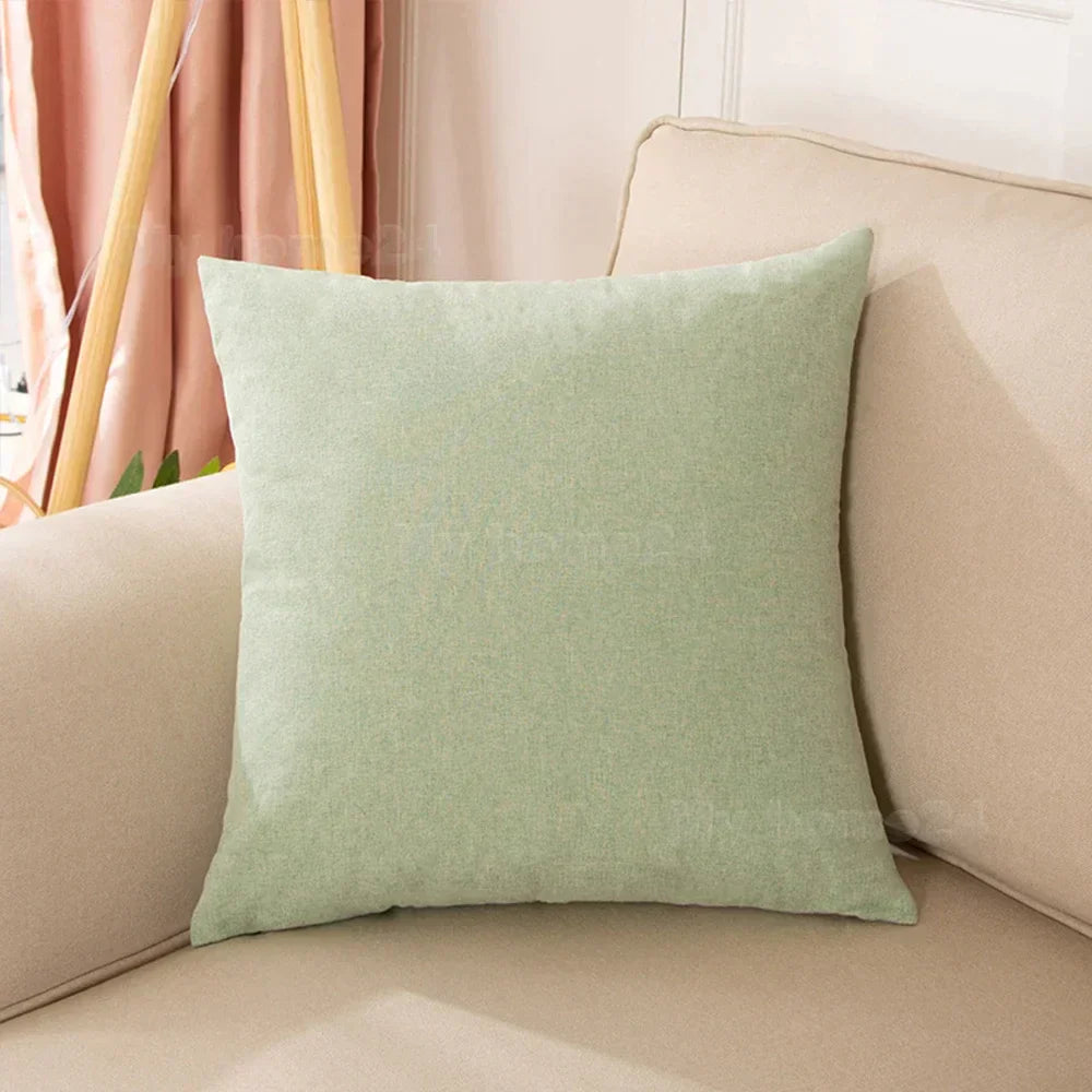 DecorBites™ Cotton Linen Pillow Cover Set for Home Decor - Plain Cushion Covers