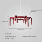 Modern 6-Light Metal Pendant Chandelier
