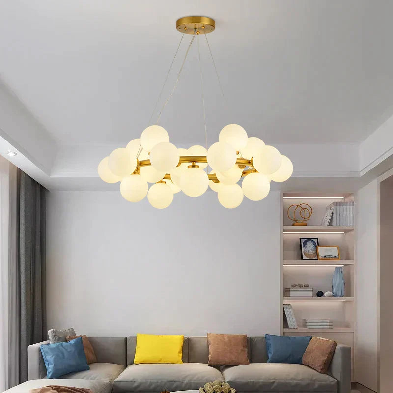 DecorBites™ Glass Ball Chandelier for Living Room - Modern Nordic Kitchen Island Ceiling Light