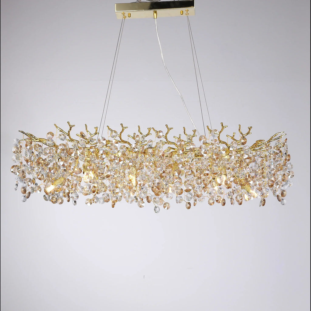 ثريا كريستالية كبيرة DecorBites™ لغرفة الطعام - إضاءة نورديك LED معلقة للجزيرة