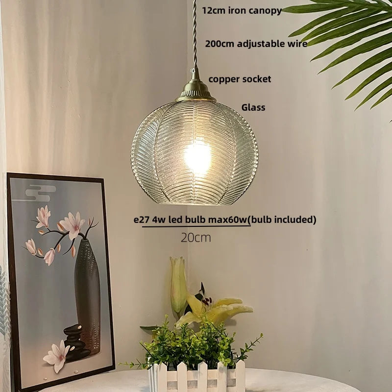 DecorBites™ Blue Glass LED Pendant Lamp - Nordic Modern Hanging Light