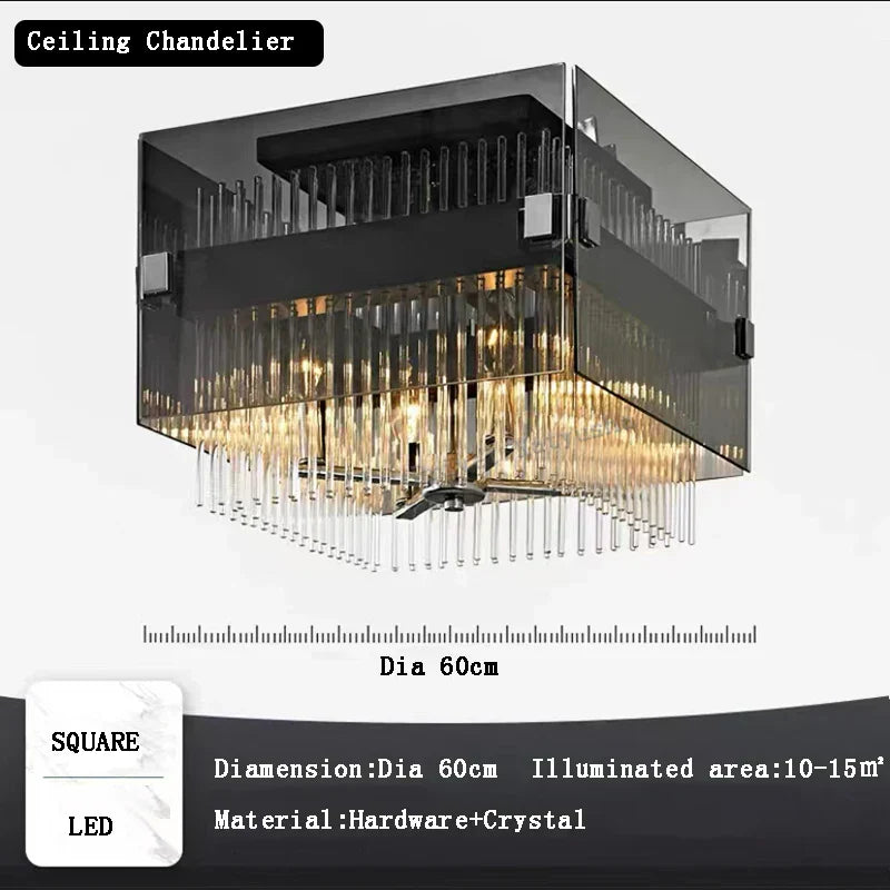 DecorBites™ Crystal Glass Pendant Chandelier for Luxe Dining Room Decor