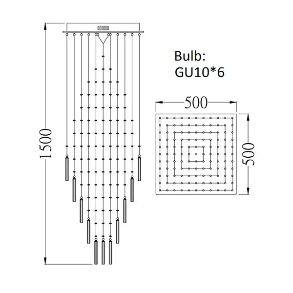 DecorBites™ Crystal Ceiling Chandelier Modern Living Room Lighting Fixture Loft Staircase Lustre