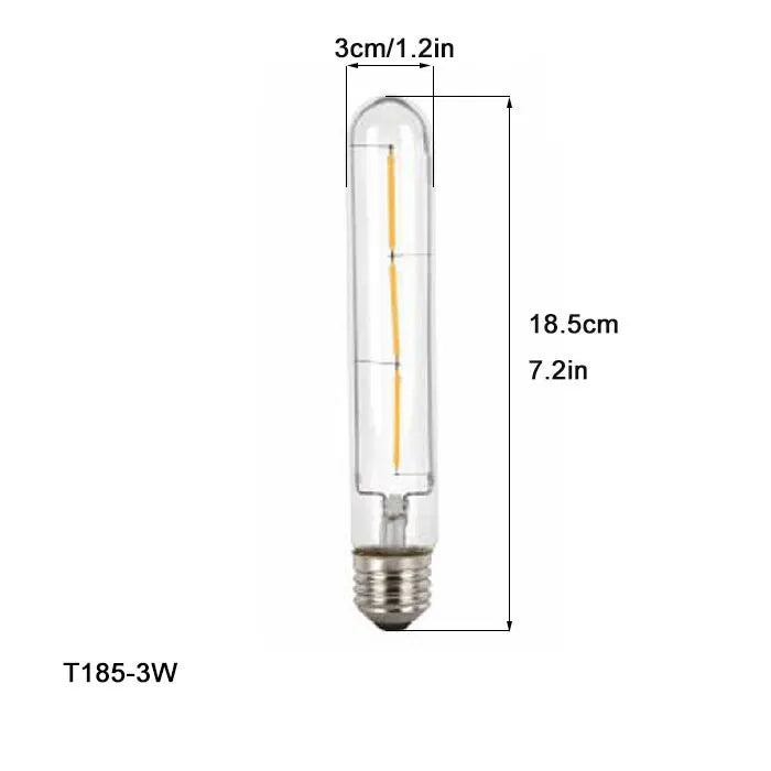 DecorBites™ لمبة إضاءة أنبوبية ليد (LED Filament Tubular Edison Bulb) درجة حرارة لون 6000K، موديلات T10 T185 T225 T30 T300، قوة 4 واط 6 واط 8 واط