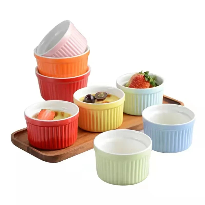 DecorBites™ Ceramic Baking Bowl 3.5 Inch High Temp Resistant Dessert Pudding Bowl