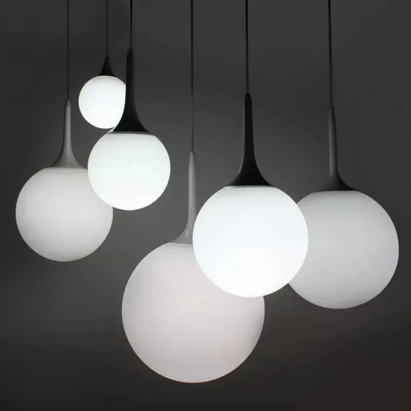 DecorBites™ Glass Ball Pendant Lamp - Modern Nordic LED Lighting for Living Room & Store