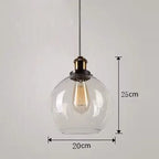Retro Industrial Gray Glass Pendant Light