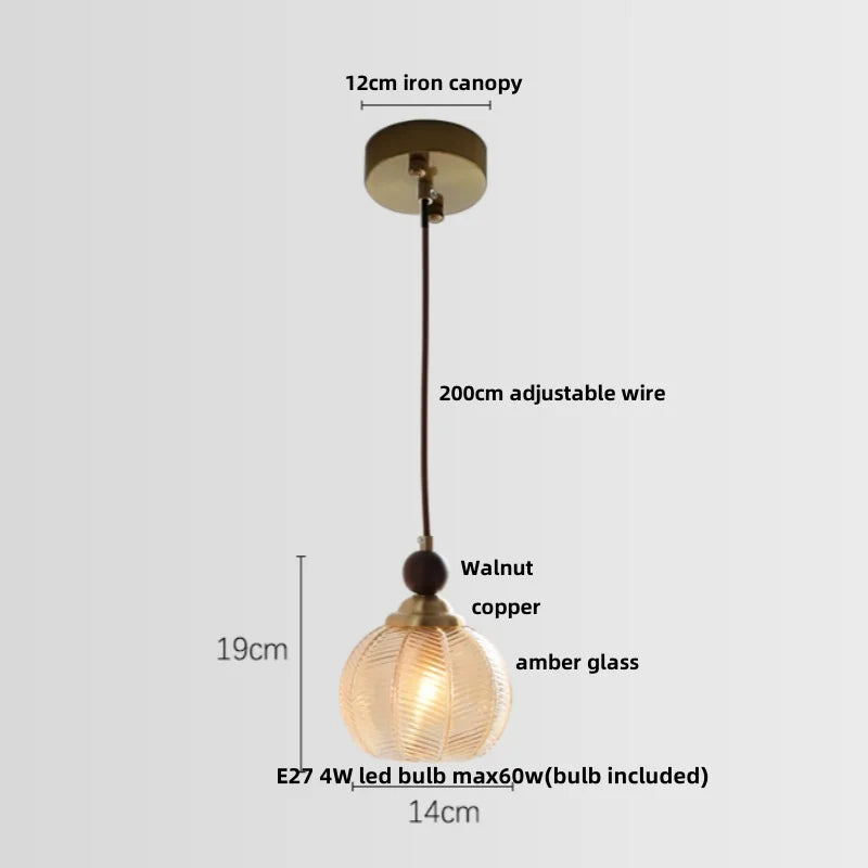 DecorBites™ Clear Glass LED Pendant Light Bar Dining Room Decor Hang Lamp Luminaire